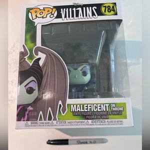 Large funko pop Malificent on throne